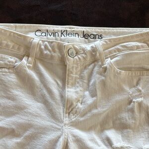 Calvin Klein white ripped Jeans